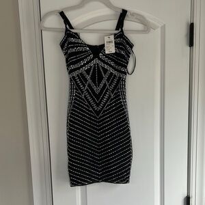 Windsor Black and White Geometric Mini Dress
